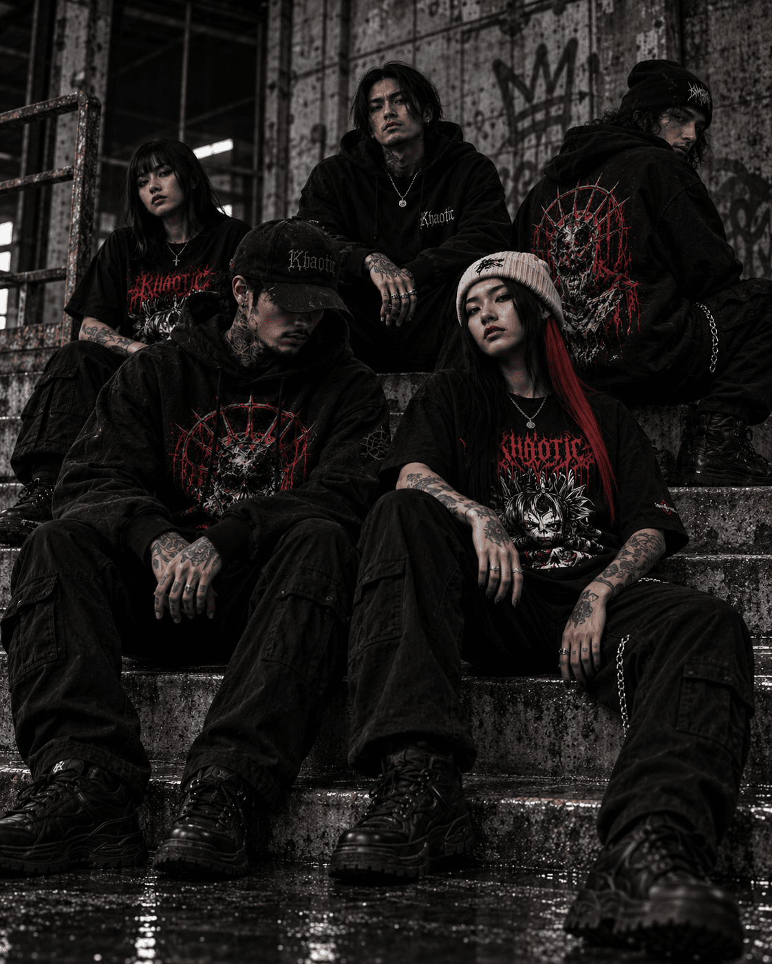 KHAOTIC crew in an industrial setting